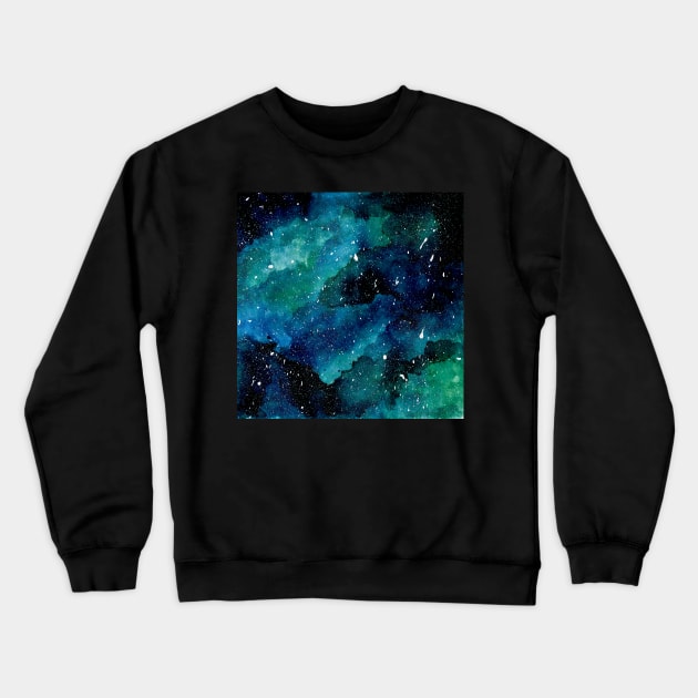 Emerald Galaxy Crewneck Sweatshirt by KathrinLegg